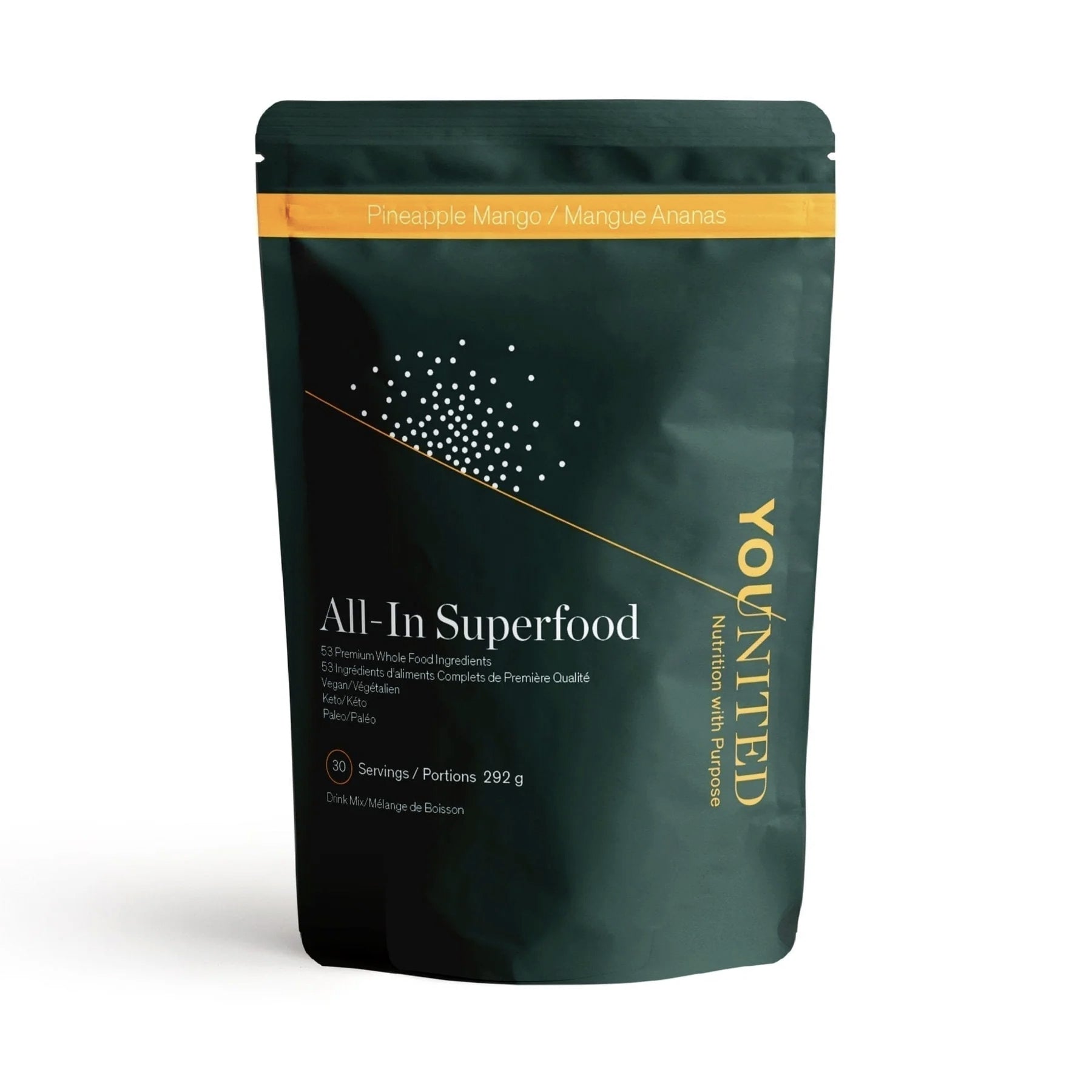 All-In-Superfoods - Greens - Aliments verts complets - Ananas Mangue - Younited Wellness - 292g